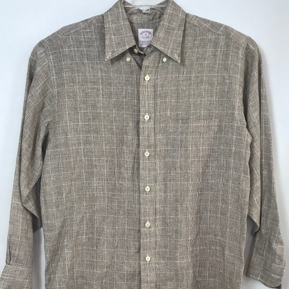 Brooks Brothers Men's Shirt Irish Linen Medium - Picture 1 of 8